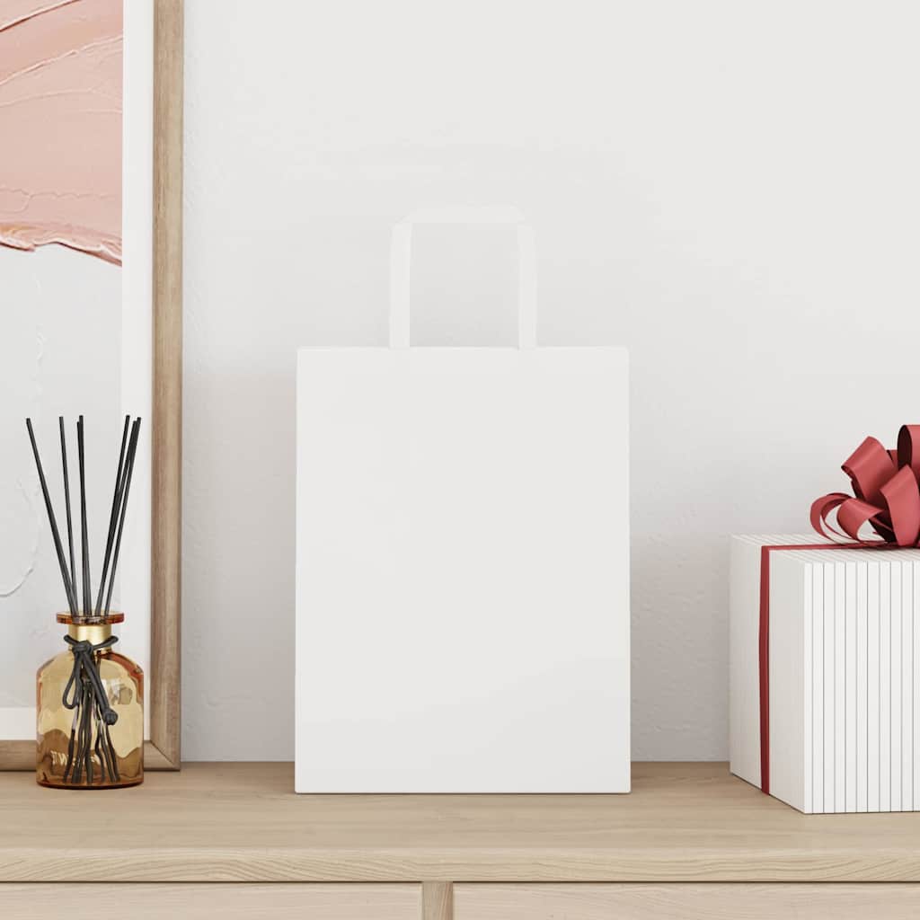 vidaXL Papieren zakken 50 st met hengsels 21x11x28 cm wit afbeelding