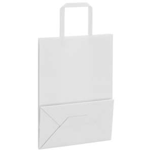 Papírové tašky 50 ks s uchy Bílá 21x11x28 cm - obrázek 9