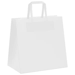 Papírové tašky 50 ks s uchy Bílá 26x17x25 cm - obrázek 4