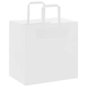 Papírové tašky 50 ks s uchy Bílá 26x17x25 cm - obrázek 7