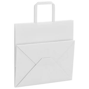 Papírové tašky 50 ks s uchy Bílá 26x17x25 cm - obrázek 9