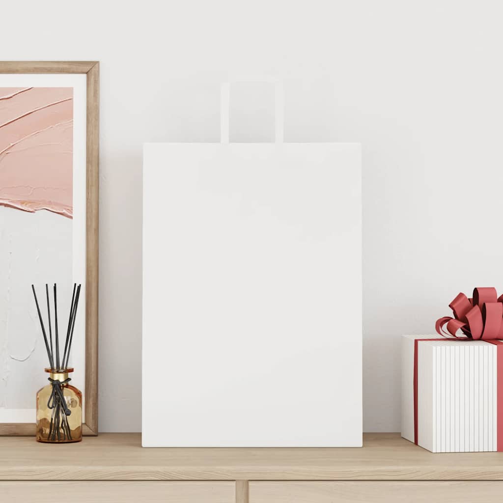 vidaXL Papieren zakken 50 st met hengsels 32x17x44 cm wit afbeelding