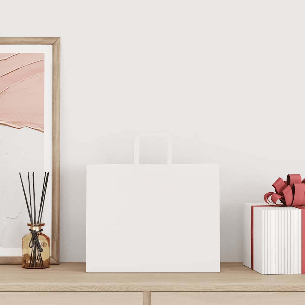 vidaXL Papieren zakken 50 st met hengsels 32x22x24 cm wit afbeelding