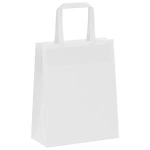 Papírové tašky 250 ks s uchy Bílá 18x8x22 cm - obrázek 4