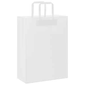 Papírové tašky 250 ks s uchy Bílá 26x12x35 cm - obrázek 3