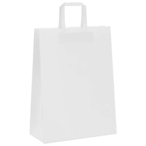 Papírové tašky 250 ks s uchy Bílá 26x12x35 cm - obrázek 4