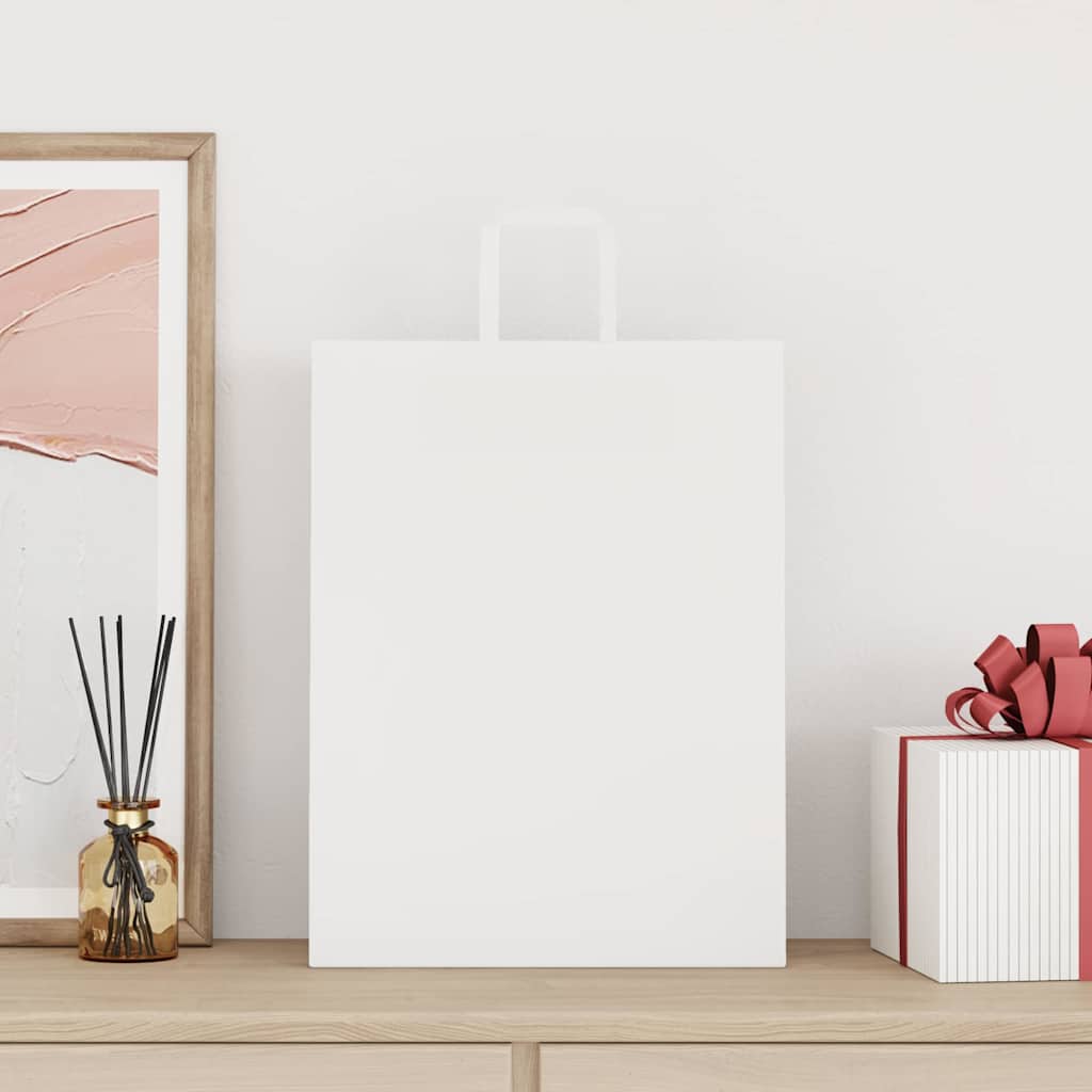 vidaXL Papieren zakken 250 st met hengsels 32x12x42 cm wit afbeelding