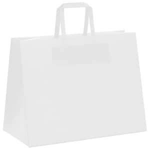 Papírové tašky 250 ks s uchy bílé 32x17x25 cm - obrázek 4
