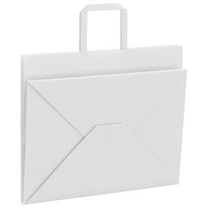 Papírové sáčky 250 ks s uchy bílé 32x22x24 cm - obrázek 9