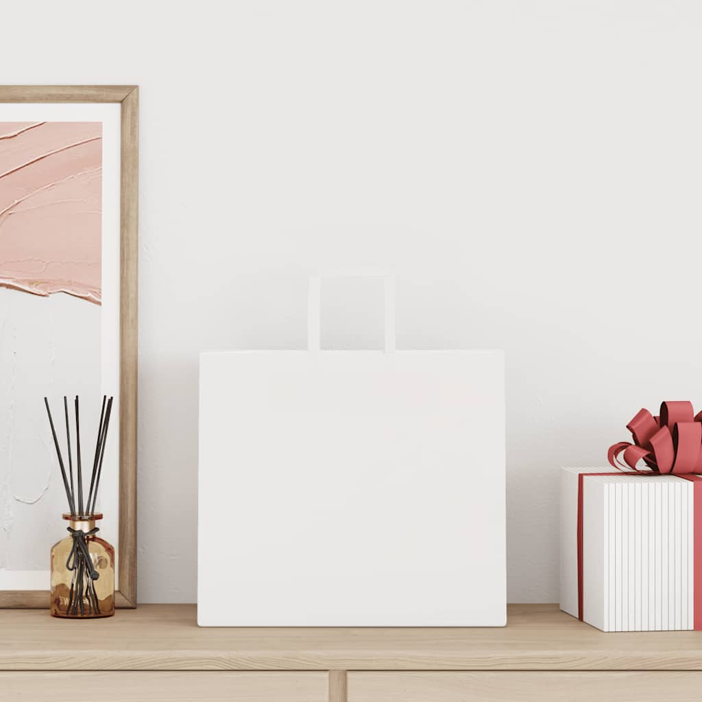 vidaXL Papieren zakken 250 st met hengsels 32x22x28 cm wit afbeelding