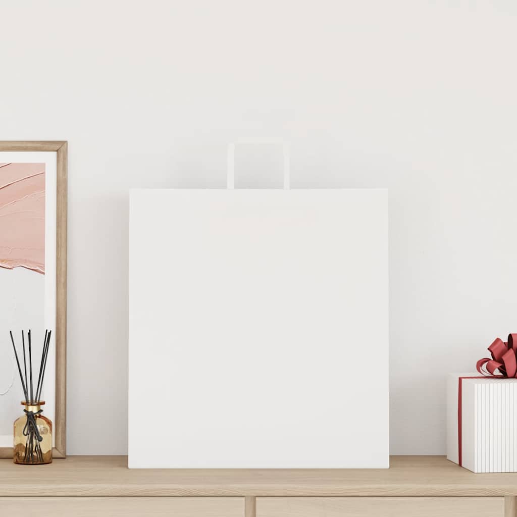 vidaXL Papieren zakken 250 st met hengsels 45x17x48 cm wit afbeelding