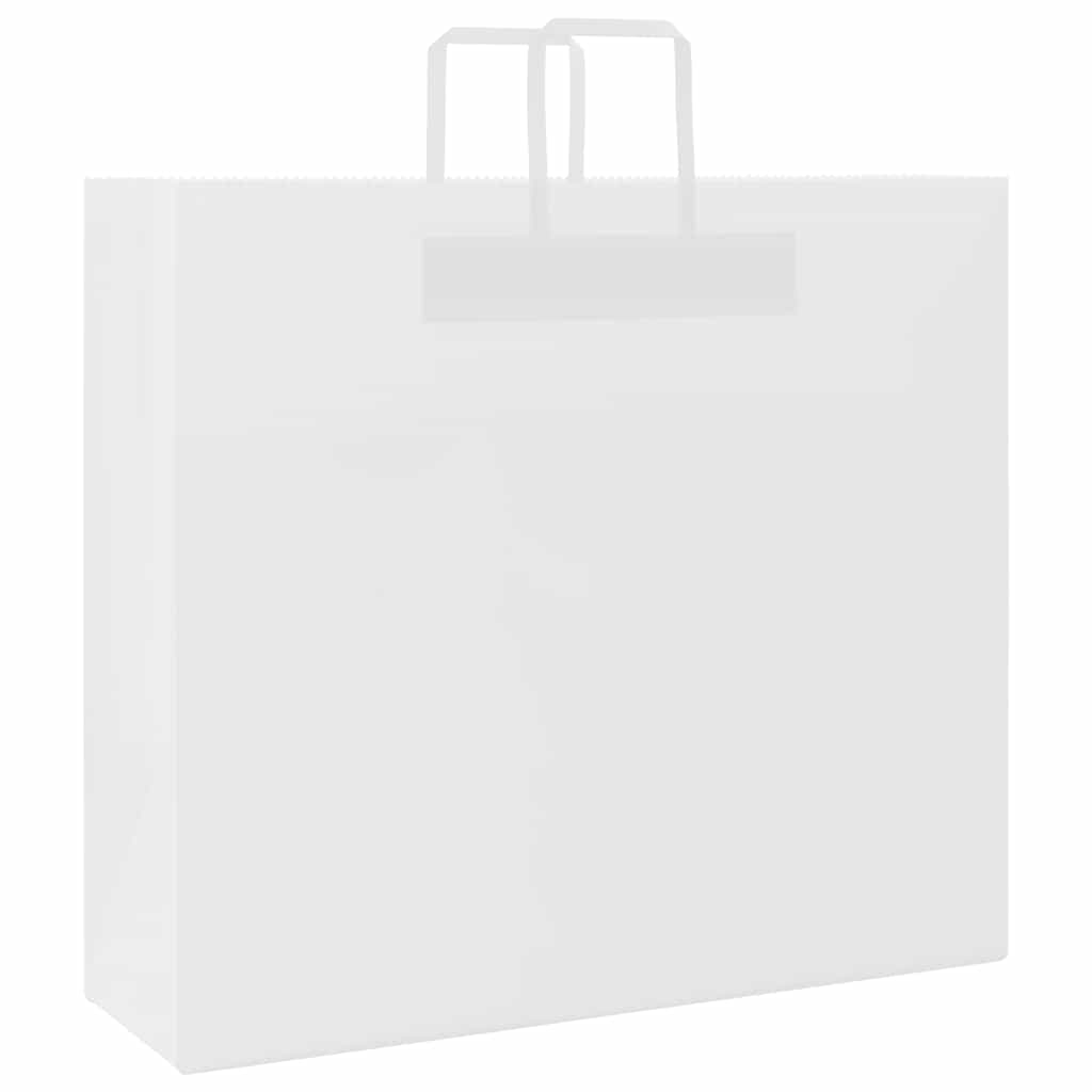 vidaXL - Papieren - zakken - 250 - st - met - hengsels - 54x15x49 - cm - wit