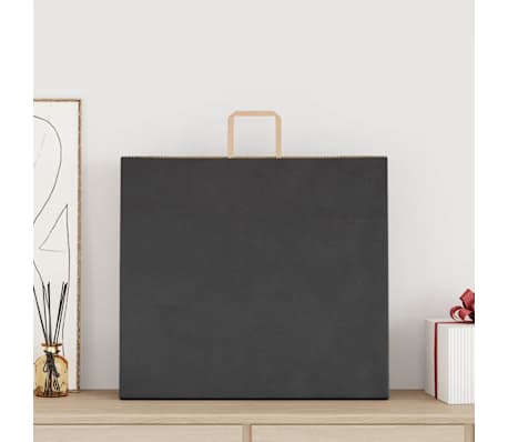 vidaXL Sacs en papier 50 pcs avec poign&eacute;es noir 54x15x49 cm