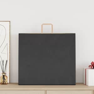 vidaXL Sacs en papier 50 pcs avec poign&eacute;es noir 54x15x49 cm