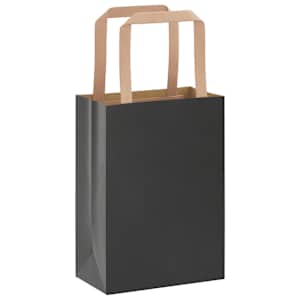 Papírové sáčky 250 ks s uchy černé 15x8x21 cm - obrázek 3