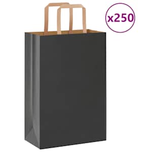 Papírové sáčky 250 ks s uchy černé 21x11x31 cm - obrázek 1