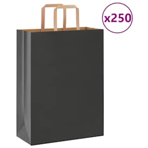 Papírové sáčky 250 ks s uchy černé 26x12x35 cm - obrázek 1