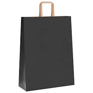 Papírové tašky 250 ks s uchy černé 32x12x42 cm - obrázek 4
