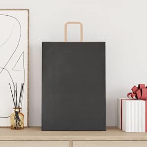 Papírové tašky 250 ks s uchy černé 32x17x44 cm - obrázek 2