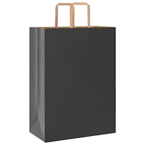 Papírové tašky 250 ks s uchy černé 32x17x44 cm - obrázek 3
