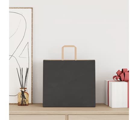 vidaXL Pappersp&aring;sar 250 st med handtag svart 32x22x28 cm