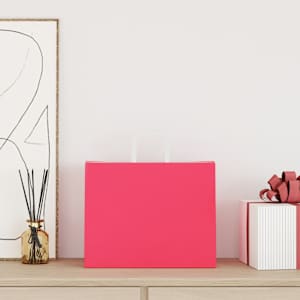 Papírové tašky 50 ks s uchy růžové 32x22x24 cm - obrázek 2