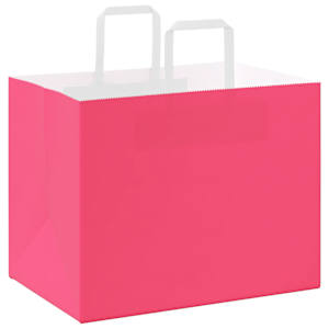 Papírové tašky 50 ks s uchy růžové 32x22x24 cm - obrázek 7