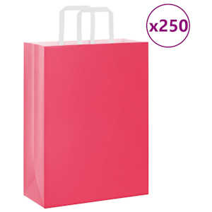 Papírové sáčky 250 ks s uchy růžové 26x12x35 cm - obrázek 1