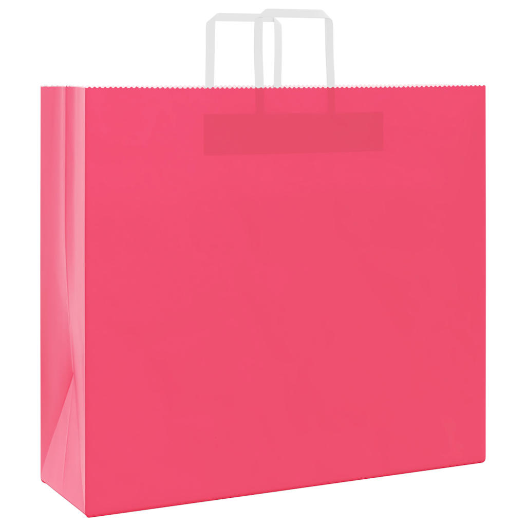Thumbnail - vidaXL Papiertragetaschen 250 Stk. mit Henkeln Rosa 54x15x49 cm