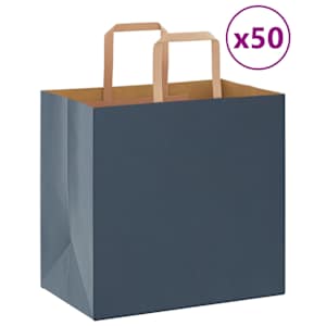 Papírové tašky 50 ks s uchy Modrá 26x17x25 cm