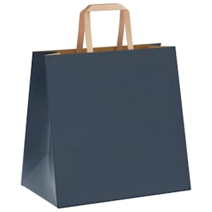 Papírové tašky 50 ks s uchy Modrá 26x17x25 cm - obrázek 4