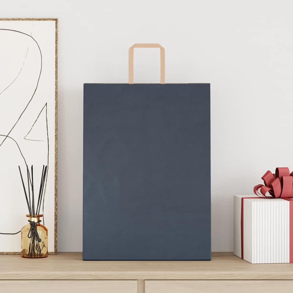 vidaXL Papieren zakken 50 st met hengsels 32x17x44 cm blauw afbeelding