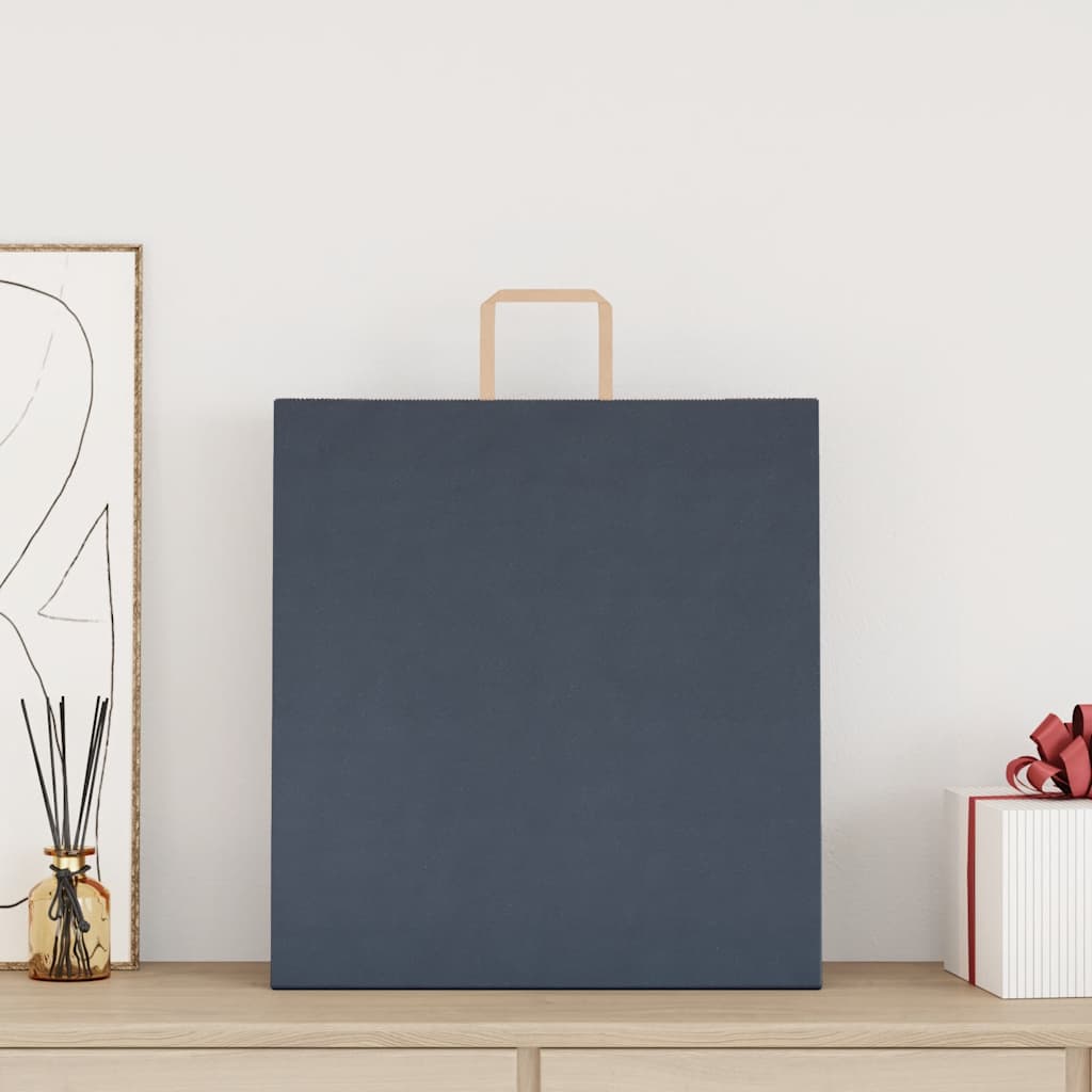 vidaXL Papieren zakken 50 st met hengsels 45x17x48 cm blauw afbeelding