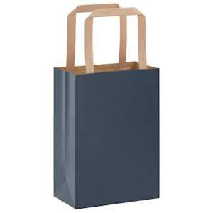 Papírové tašky 250 ks s uchy Modrá 15x8x21 cm - obrázek 3