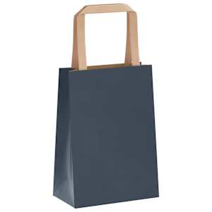 Papírové tašky 250 ks s uchy Modrá 15x8x21 cm - obrázek 4