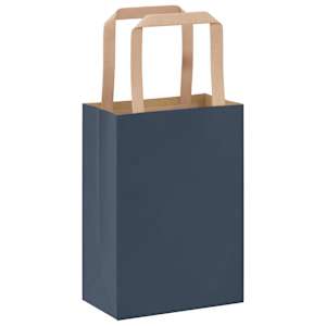 Papírové tašky 250 ks s uchy Modrá 15x8x21 cm - obrázek 7