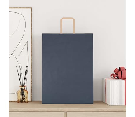 vidaXL Torby papierowe 250 szt. z uchwytami Niebieskie 32x17x44 cm