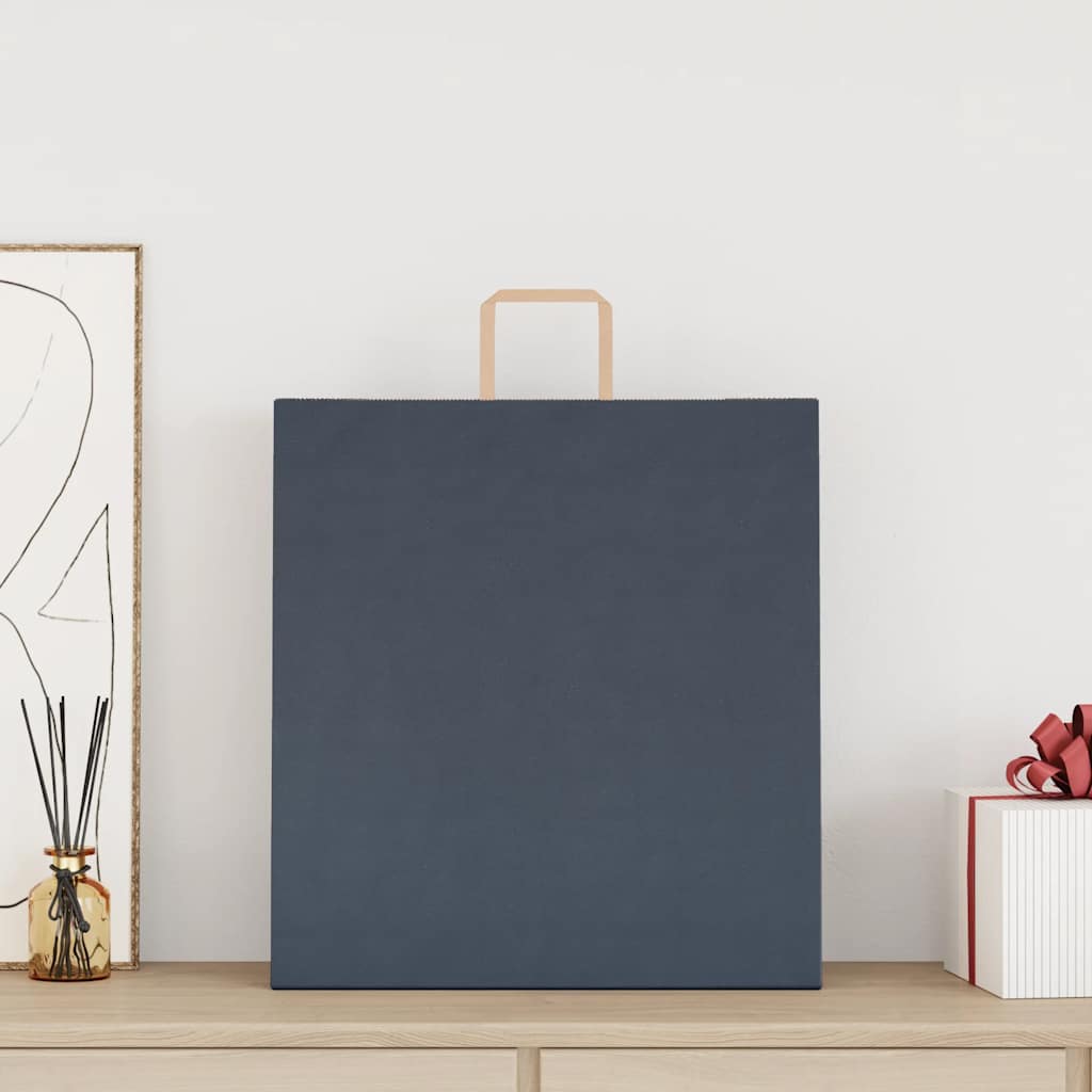 vidaXL Papieren zakken 250 st met hengsels 45x17x48 cm blauw afbeelding