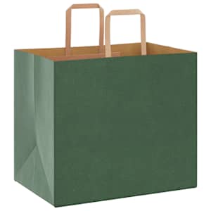 Papírové tašky 250 ks s uchy zelené 32x22x28 cm - obrázek 3