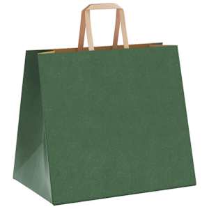 Papírové tašky 250 ks s uchy zelené 32x22x28 cm - obrázek 4