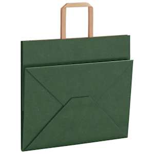 Papírové tašky 250 ks s uchy zelené 32x22x28 cm - obrázek 9