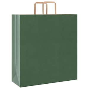 Papírové tašky 250 ks s uchy Zelená 45x17x48 cm - obrázek 3