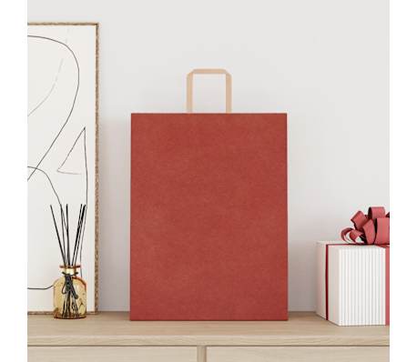 vidaXL Paper Bags 50 pcs with Handles Red 32x12x42 cm