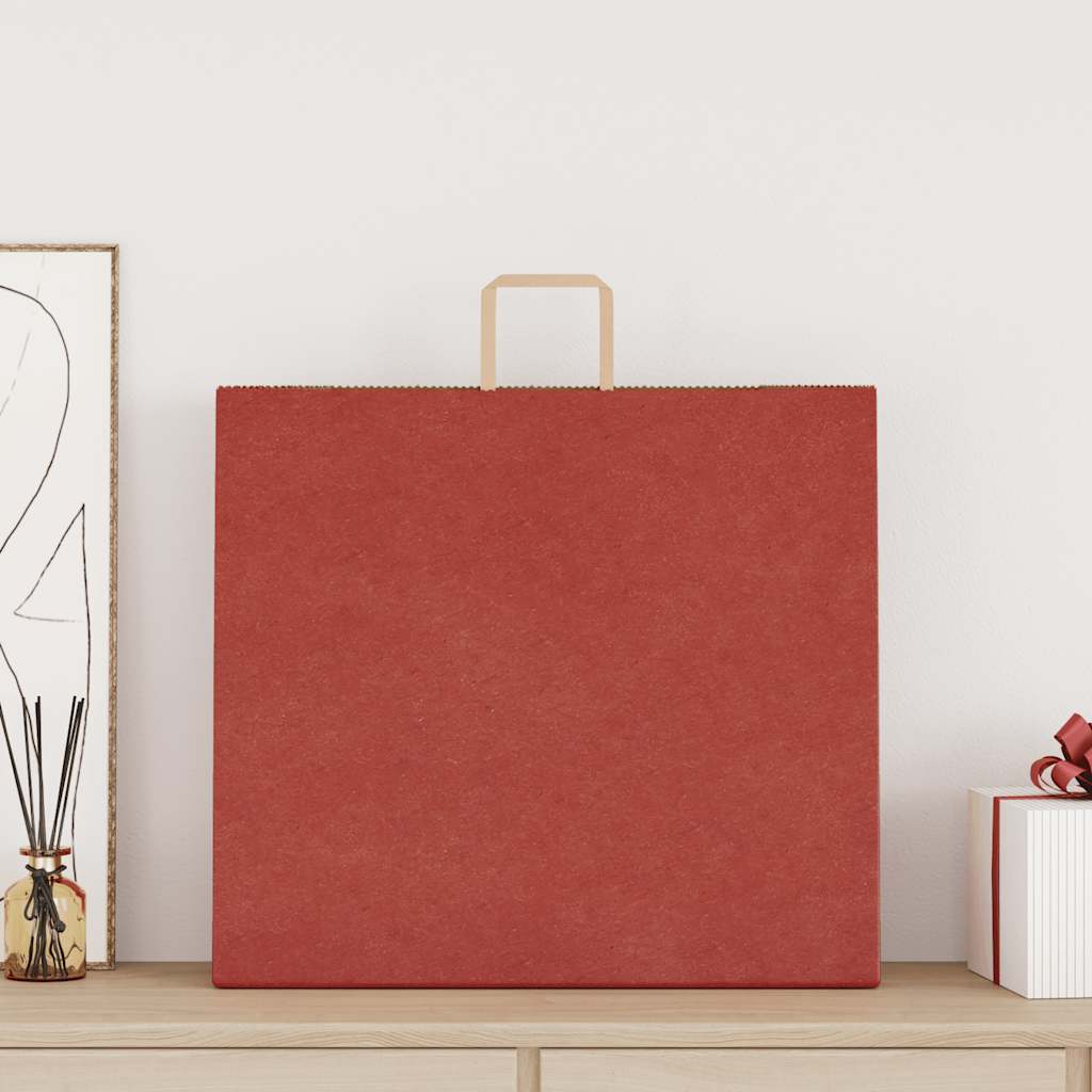 vidaXL Papieren zakken 50 st met hengsels 54x15x49 cm rood afbeelding