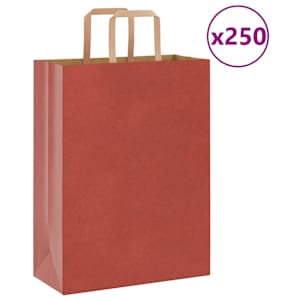 Papírové sáčky 250 ks s uchy červené 26x12x35 cm - obrázek 1