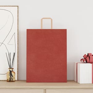 vidaXL Pappersp&aring;sar 250 st med handtag r&ouml;d 32x12x42 cm