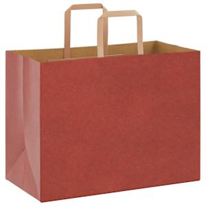 Papírové sáčky 250 ks s uchy červené 32x17x25 cm - obrázek 3