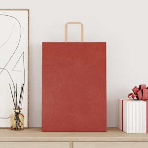 vidaXL Pap&iacute;rov&eacute; s&aacute;čky 250 ks s uchy červen&eacute; 32x17x44 cm