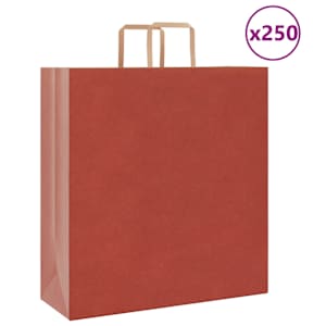 Papírové tašky 250 ks s uchy červené 45x17x48 cm - obrázek 1