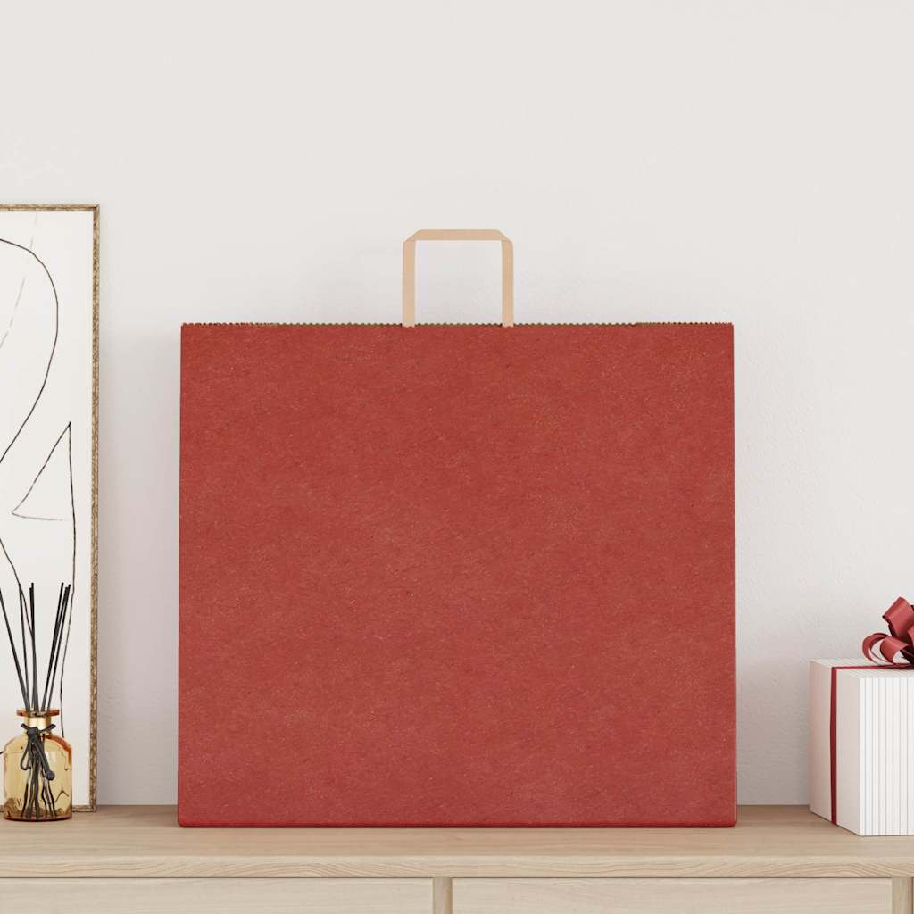vidaXL Papieren zakken 250 st met hengsels 54x15x49 cm rood afbeelding